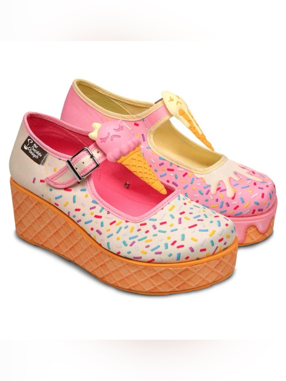 Hot Chocolate Designs Platform Mary Jane Shoes Size 8